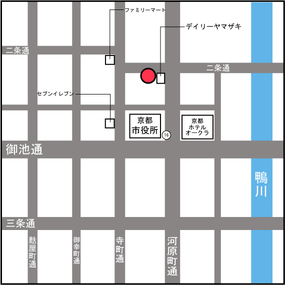 かばん修理の京都ガレージサイドバッグ地図